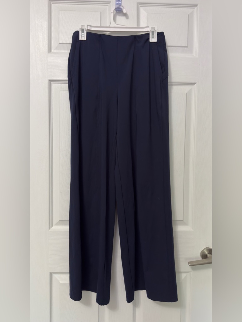 Women's Navy Wide-Leg Trousers